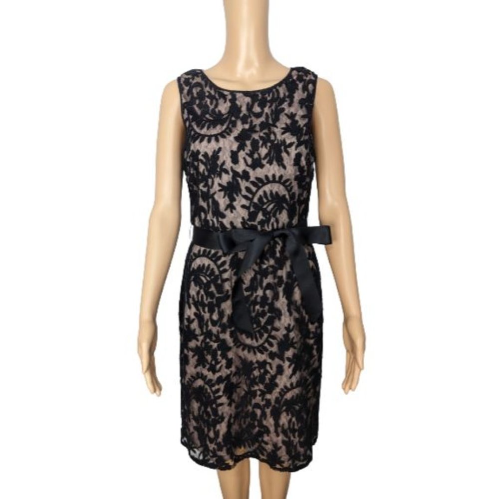 Adriana Papell Black Lace Special Occasion Dress 8